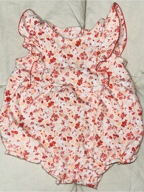 Janie and Jack ruffled floral romper sz 0-3 months EUC smoke free home